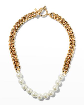 White Pearly Chain Necklace