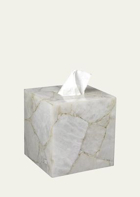 White Quartz Tissue Box Cover