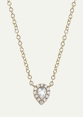 White Topaz & Diamond Teardrop Necklace