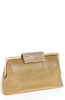 Whiting & Davis Crystal Frame Clutch in Gold