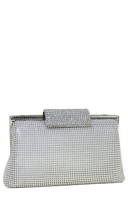 Whiting & Davis Crystal Frame Clutch in Silver