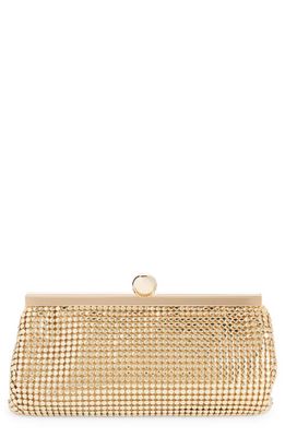 Whiting & Davis Jackie Crystal Runner Clutch in Gold