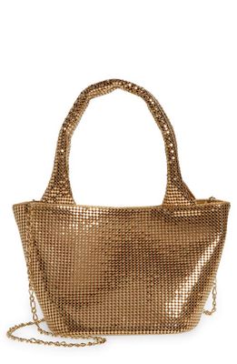 Whiting & Davis Stasia Mesh Top Handle Bag in Gold