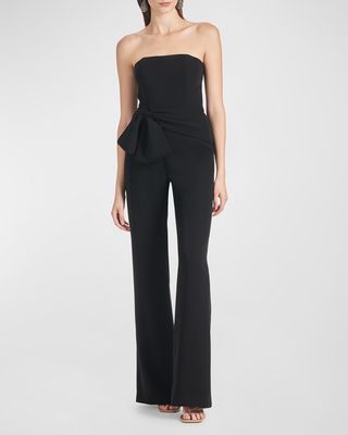 Whitley Strapless Draped Crepe Jumpsuit