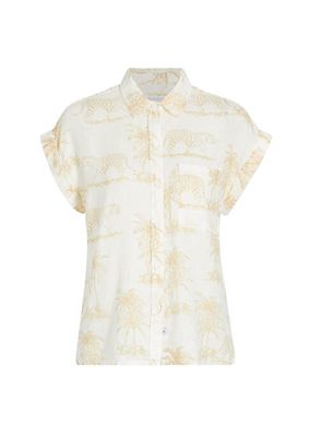Whitney Tiger Linen-Blend Shirt