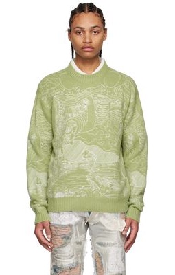 Who Decides War by MRDR BRVDO Green Duality Sweater