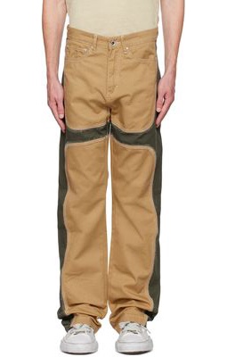 Who Decides War by MRDR BRVDO Tan Flared Trousers