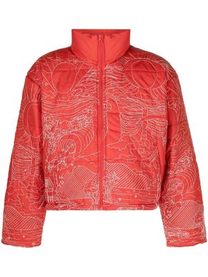 Who Decides War Duality embroidered padded jacket