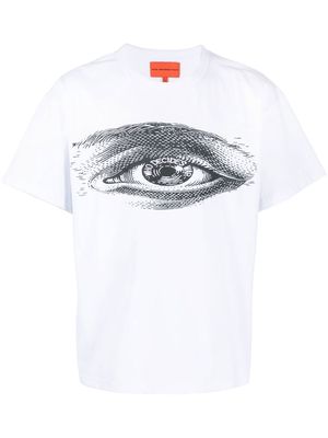 Who Decides War eye-print cotton T-shirt - White