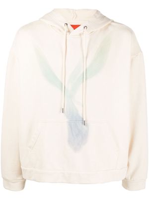Who Decides War frontal graphic print hoodie - Neutrals