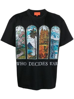 Who Decides War graphic-print short-sleeve T-shirt - Black