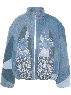 Who Decides War logo-embroidered cotton jacket - Blue