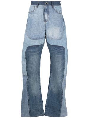 Who Decides War patchwork wide-leg jeans - Blue
