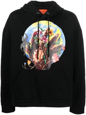 Who Decides War Roots of Peace cotton hoodie - Black