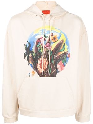 Who Decides War Roots of Peace cotton hoodie - Neutrals