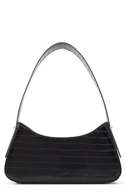 Who What Wear Giselle Faux Leather Shoulder Bag in Black