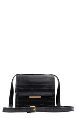 Who What Wear Maeva Faux Leather Crossbody Bag in Black