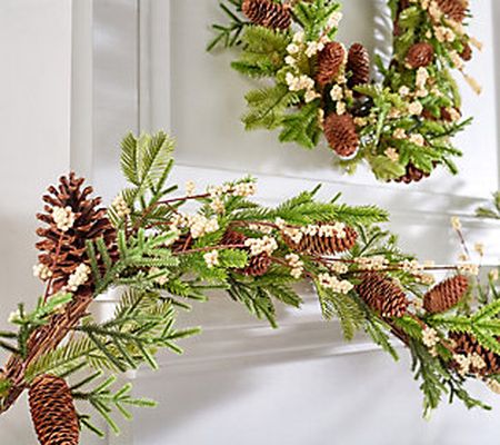 Wicker Park 6' Unlit Berry and Pinecone Garland