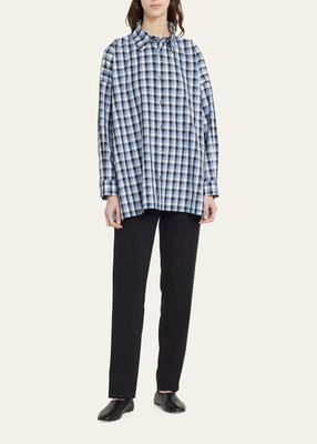 Wide Aline Shirt With Collar Long
