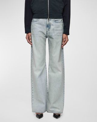 Wide-Leg Coated Jeans