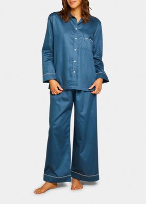 Wide-Leg Cotton Pajama Set