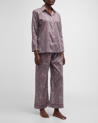 Wide-Leg Floral-Print Pajama Set