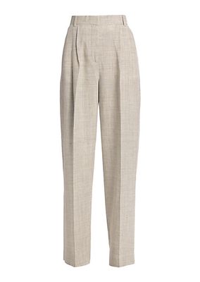 Wide-Leg Pleated Trousers