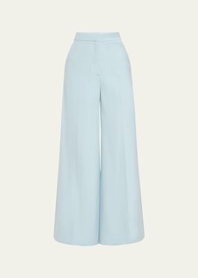 Wide Leg Suiting Wool Trousers