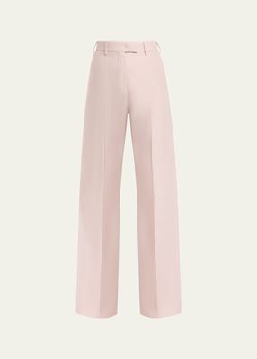 Wide-Leg Trousers with Pleated Front