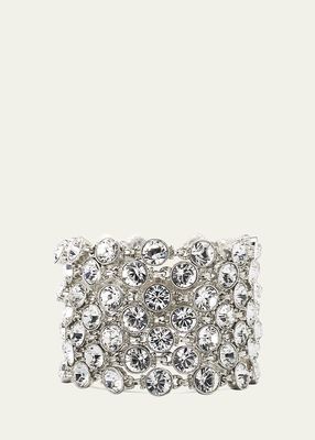 Wide Silver Crystal Bracelet