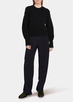 Wide-Sleeve Wool-Cashmere Sweater