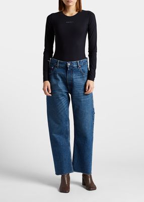 Wide Straight Cropped Jeans