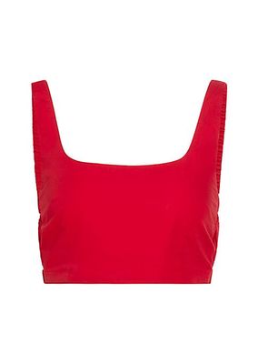 Wide-Strap Cropped Top