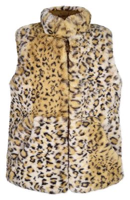 Widgeon Animal Print Faux Fur Vest in Caramel