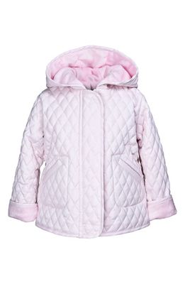 Widgeon Barn Faux Fur Lined Hooded Jacket in Light Pink