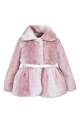 Widgeon Faux Fur Peplum Jacket in Pink Ombre