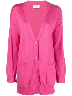 Wild Cashmere button-fastening long cardigan - Pink