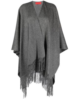 Wild Cashmere Clata fringed wool cape - Grey