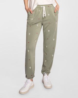Wild Lands Cropped Embroidered Joggers