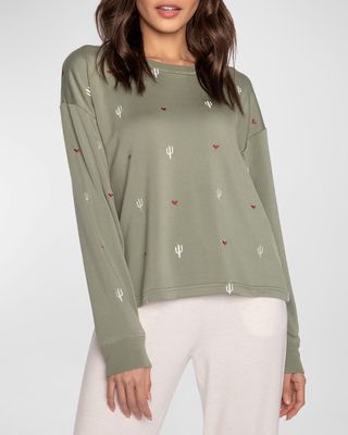 Wild Lands Embroidered Raglan-Sleeve Top