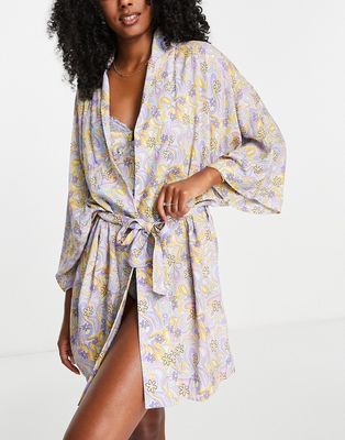 Wild Lovers Blaire robe in retro floral-Multi