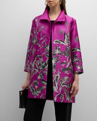 Wildflower Open-Front Jacquard Jacket