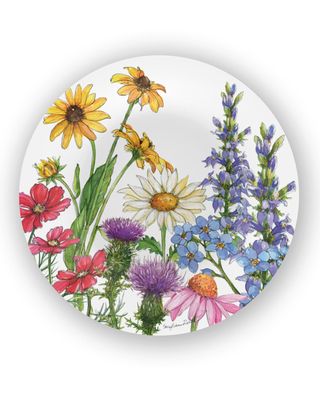 Wildflowers Shatter-Resistant Bamboo Dinner Plates, Set of 4