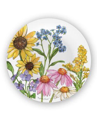 Wildflowers Shatter-Resistant Bamboo Salad Plates, Set of 4