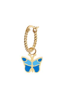 Wilhelmina Garcia Butterfly Rope Single Huggie Hoop Earring in Blue