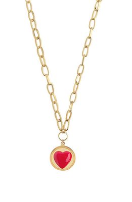 Wilhelmina Garcia Heart Pendant Necklace in Red