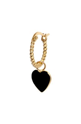 Wilhelmina Garcia Heart Rope Huggie Earring in Black