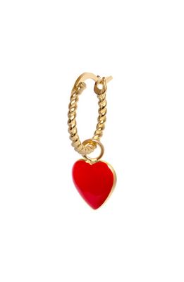 Wilhelmina Garcia Heart Rope Huggie Earring in Red