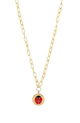 Wilhelmina Garcia Ladybug Pendant Necklace in Red