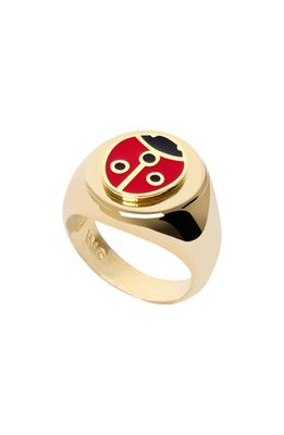 Wilhelmina Garcia Ladybug Ring in Red/Gold